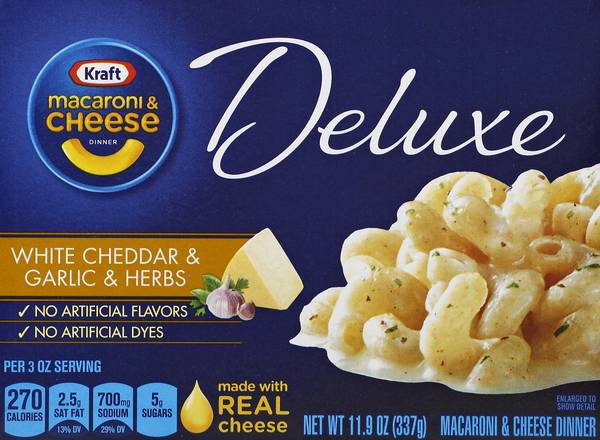 Kraft Deluxe White Cheddar & Garlic Herbs Macaroni & Cheese