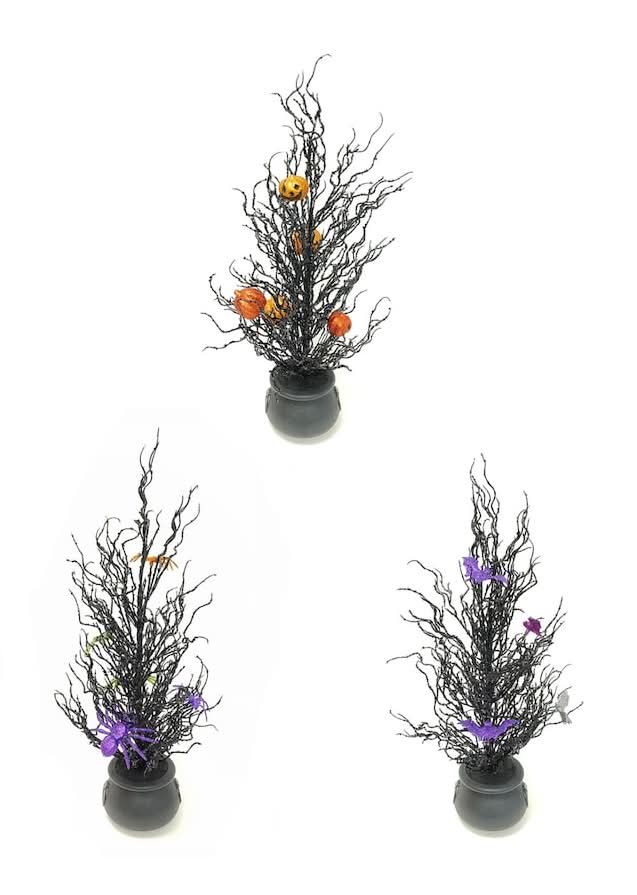 Seasonal Collection Halloween-themed Potted Glitter Tree, Assorted Designs, 1-ct.