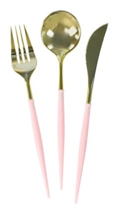 Plastic Cutlery Set 30-Pack Pink