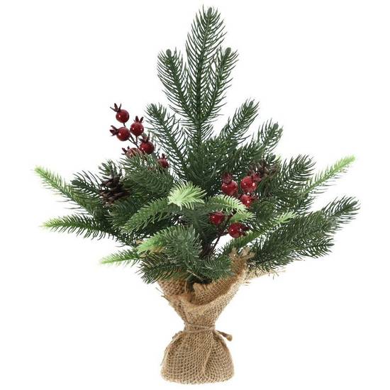 Faux Pine, Berry Pine Cone Table Decoration, 14in