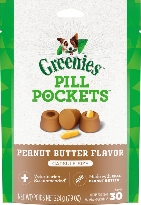 Greenies Pill Pockets Capsule Size Dog Treats With Peanut Butter (30 ct)
