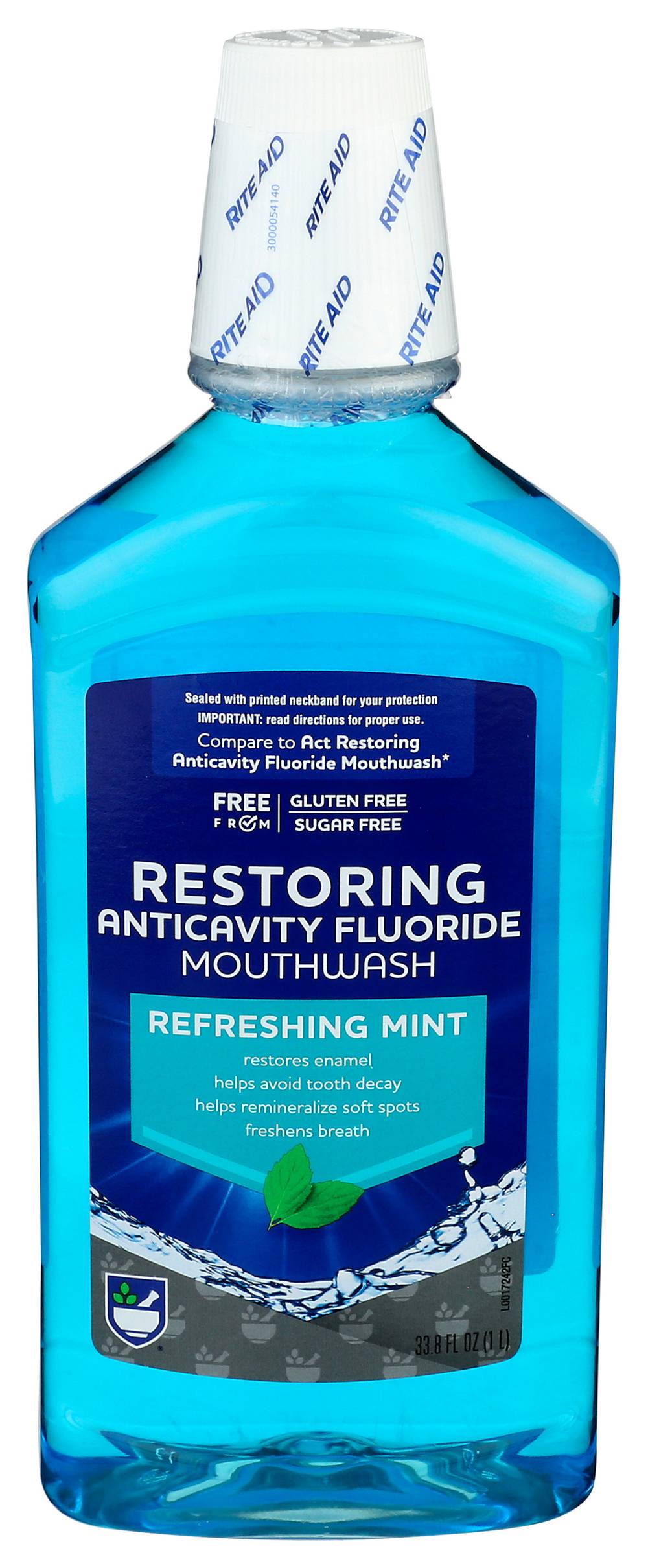 Rite Aid Restoring Anticavity Fluoride Mouthwash, Mint - 1 ltr