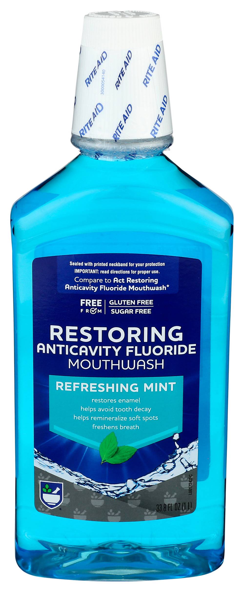 Rite Aid Restoring Anticavity Fluoride Mouthwash, Mint (33.81 oz)