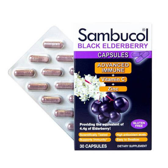 Sambucol Black Elderberry Advanced Immune Capsules 30 CT