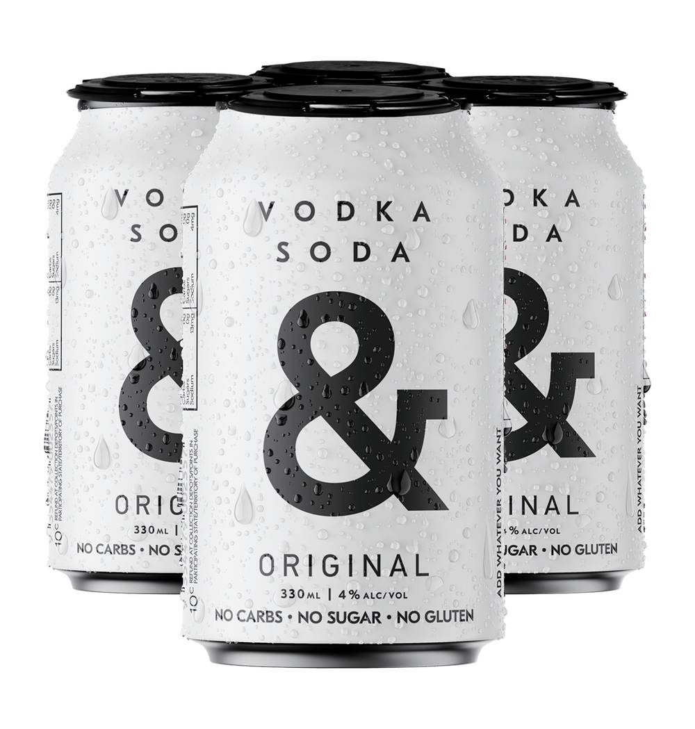 Ampersand Vodka & Soda Original Bottles 4x330mL