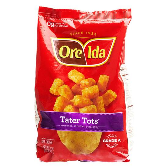 Order Ore Ida Frozen Golden Tater Tots Seasoned Shredded Potatoes 32oz food online from Everyday Needs by Gopuff store, Norfolk on bringmethat.com