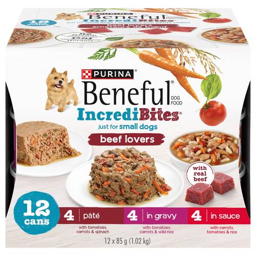 Purina Beneful Incredibites Croquettes Pour Chiens BUf Combi Paquet 1.02 Kg / Purina Beneful Incredibites Dog Food Beef Combi Pack 1.02 KG