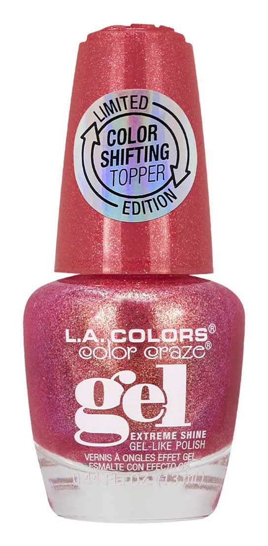 L.A. Colors Color Craze Color Shifting Topper Gel-Like Nail Polish, Cnl672 Asteroid (0.44 fl oz)