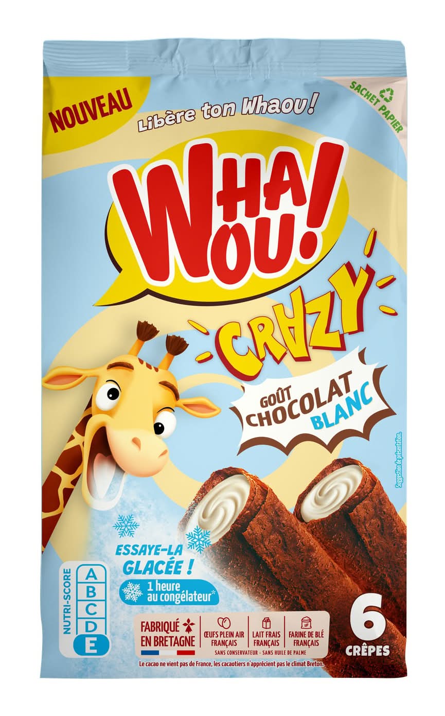 Crêpe Crazy Goût Chocolat Blanc Whaou! - le paquet de 6 pièces