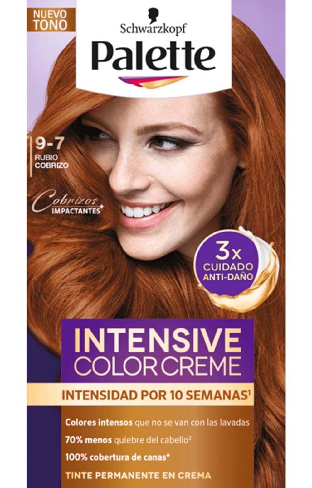 Palette · Tinte permanente en crema rubio cobrizo 9-7 (50 g)