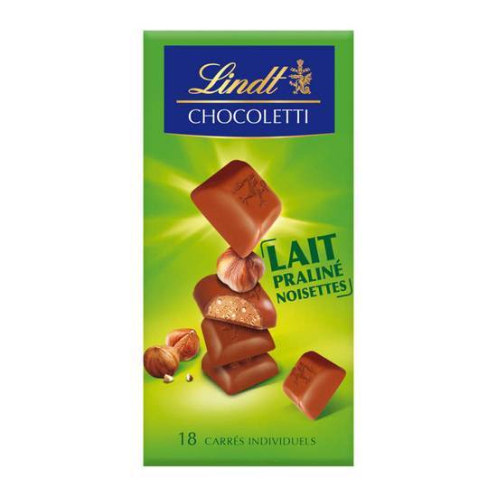 Chocolettitablette de chocolat lait praliné noisettes Lindt 100 g