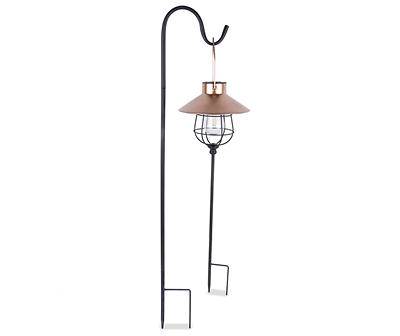 Real Living Brass Shepherd Hook Led Solar Yard Stake (45.7 in)