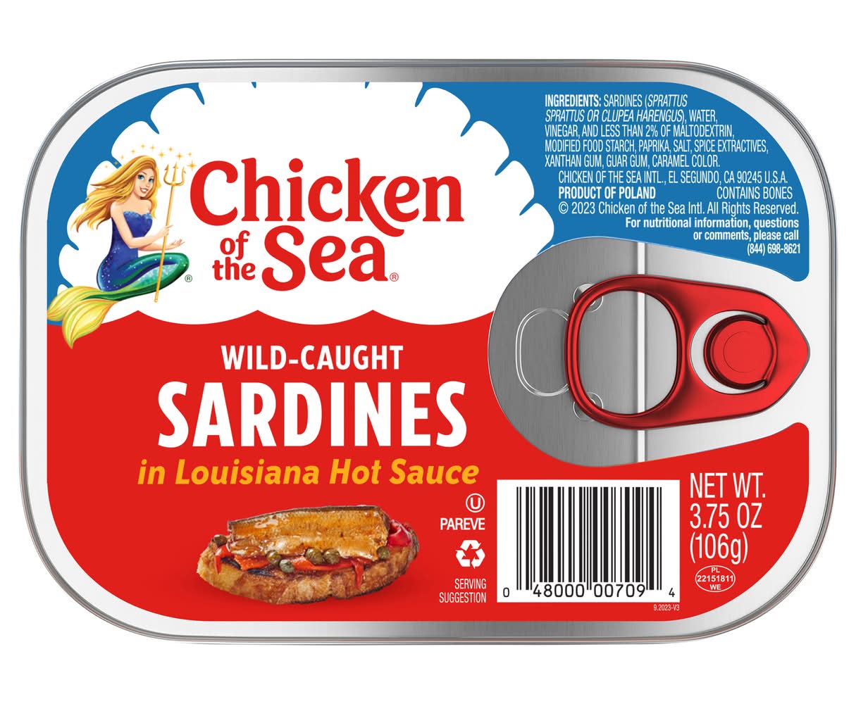 Chicken of the Sea Wild-Caught Sardines, Louisiana Hot Sauce (3.75 oz)