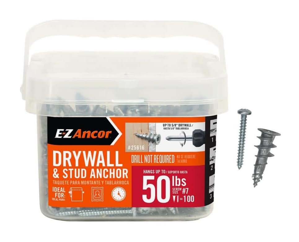 E-Z Ancor Stud Solver 50 Lbs. Drywall And Stud Anchors (100-Pack)