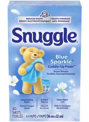 Snuggle Blue Sparkle Softness Dryer Sheets, 6.4 IN (80 ct)