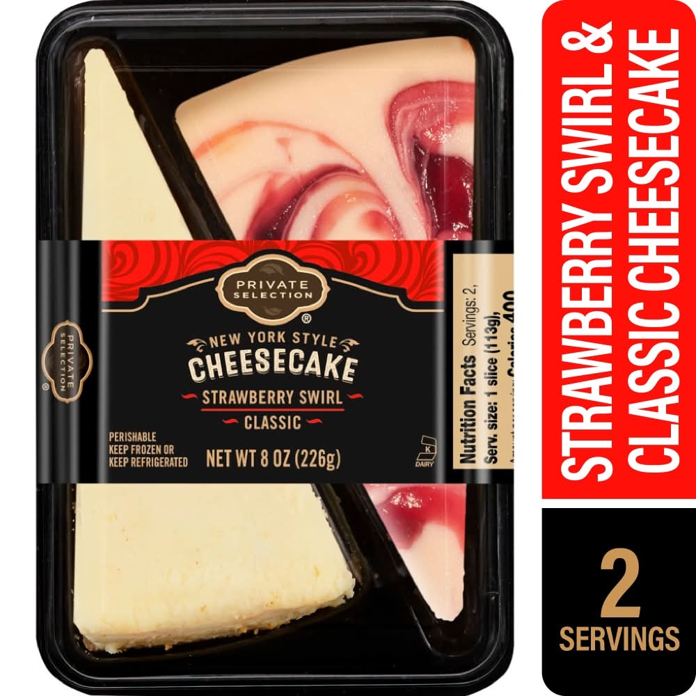 Private Selection New York Style Cheesecake Slices, Strawberry Swirl (8 oz, 2 ct)