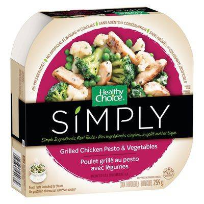 Healthy choice poulet grillé au pesto avec légumes, simply (259 g) - grilled chicken pesto & vegetables, simply (259 g)