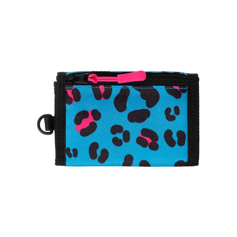 Cartera Para Mujer Estampado De Leopardo Textil Azul 13x9x1 cm