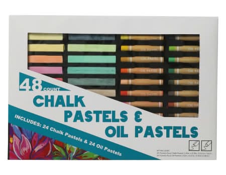 Chalk Pastels & Oil Pastels 48-Count Set