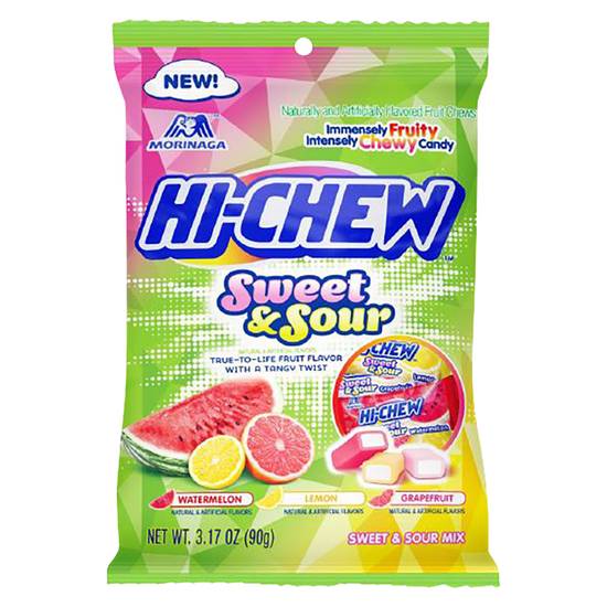 Hi-Chew Sweet & Sour Assorted Fruity Chewy Candy 3.17oz