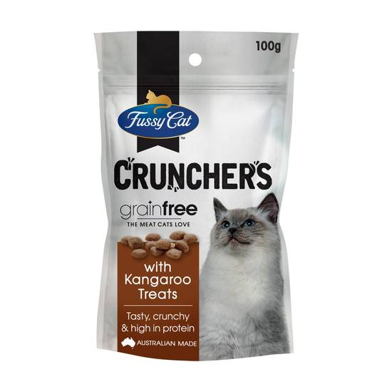 Fussy Cat Grain Free Crunchers Adult Cat Treats With Kangaroo 100g