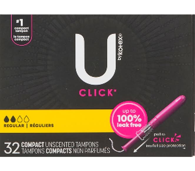 U by Kotex Click Compact Regular Unscented Tampons (270 g)