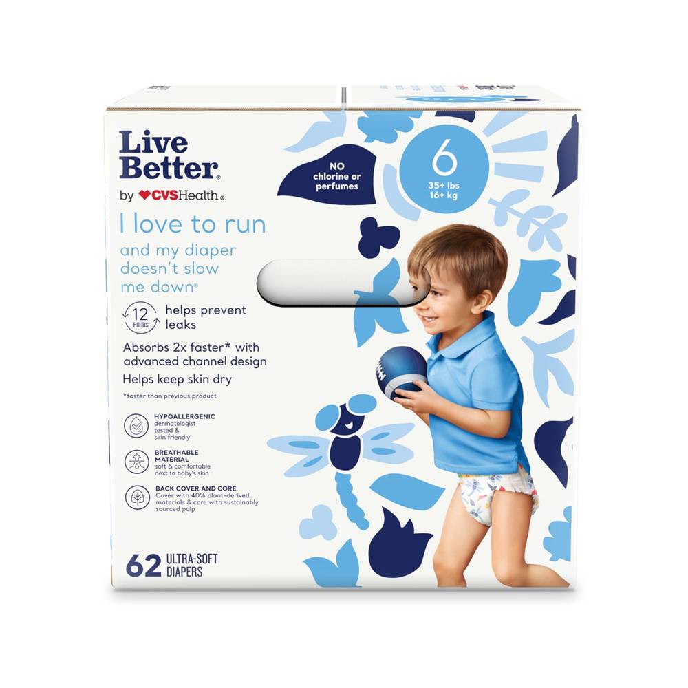 Live Better By Cvs Health Diapers, Size 6, 36 Ct