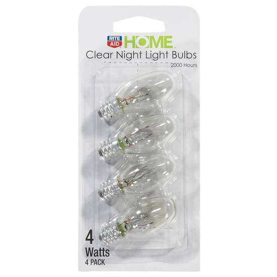 Rite Aid Home Clear Night Light Bulbs 4 Watts (4 ct)