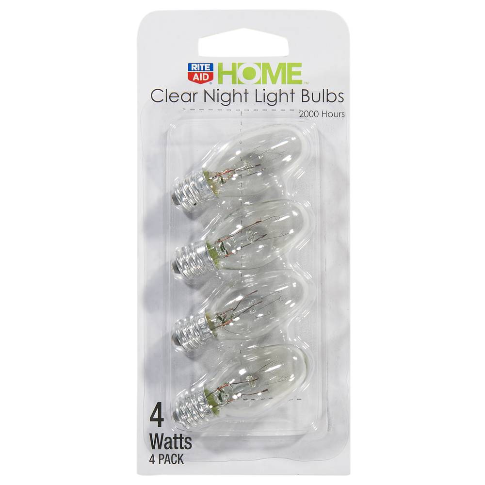 Rite Aid Home Clear Night Light Bulbs 4 Watts (4 Ct)