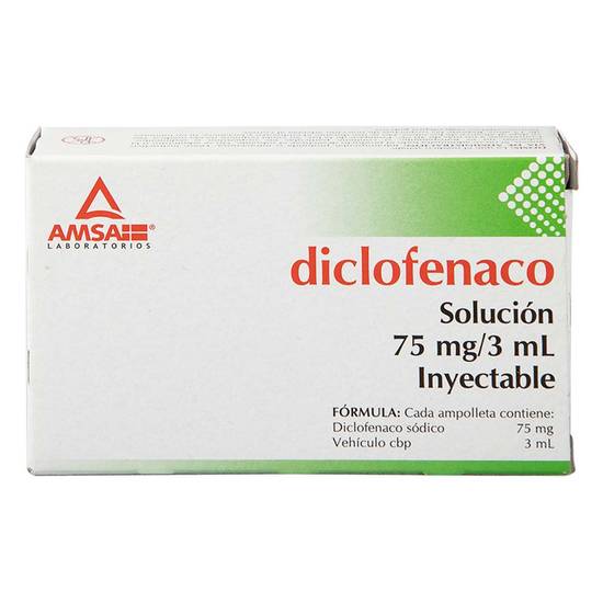 Amsa diclofenaco solución inyectable 75 mg/3 ml (2 x 3 ml)