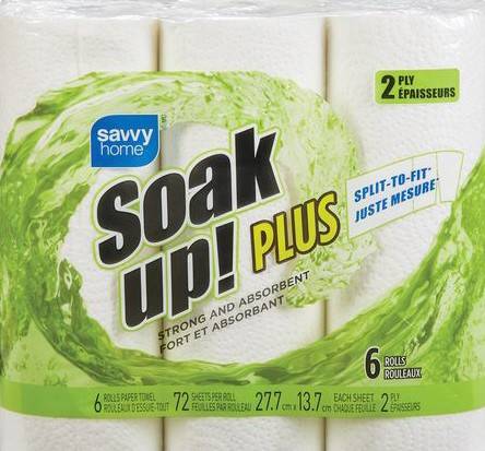 Savvy Home Soak Up! Plus Paper Towel Rolls (6 units)