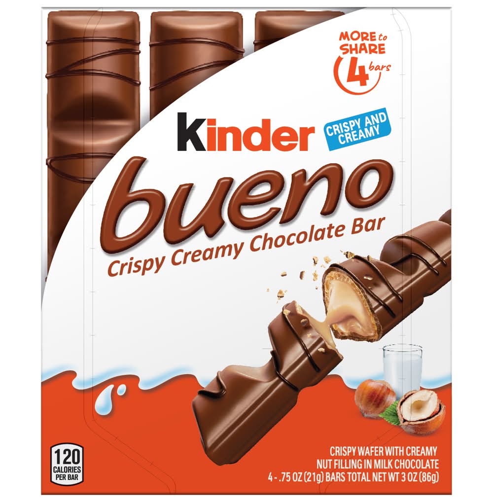Kinder Bueno Crispy Creamy Chocolate Bar (4 x 3 oz)