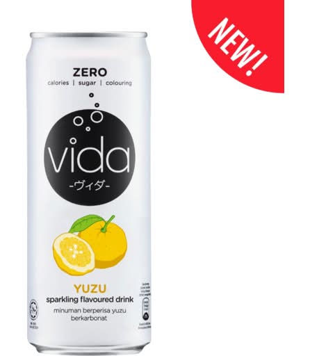 Vida Zero Sugar Sparkling Flavoured Drink, Yuzu (325mL)