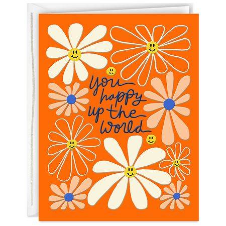 Hallmark Thank-You Card (You Happy Up the World Smiling Daisies) E103 - 1.0 ea