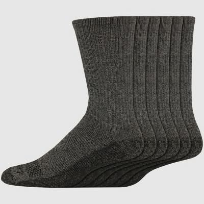 Dickies Dri Tech Crew Socks, Men, 6-12, Black Marl (6 ct)