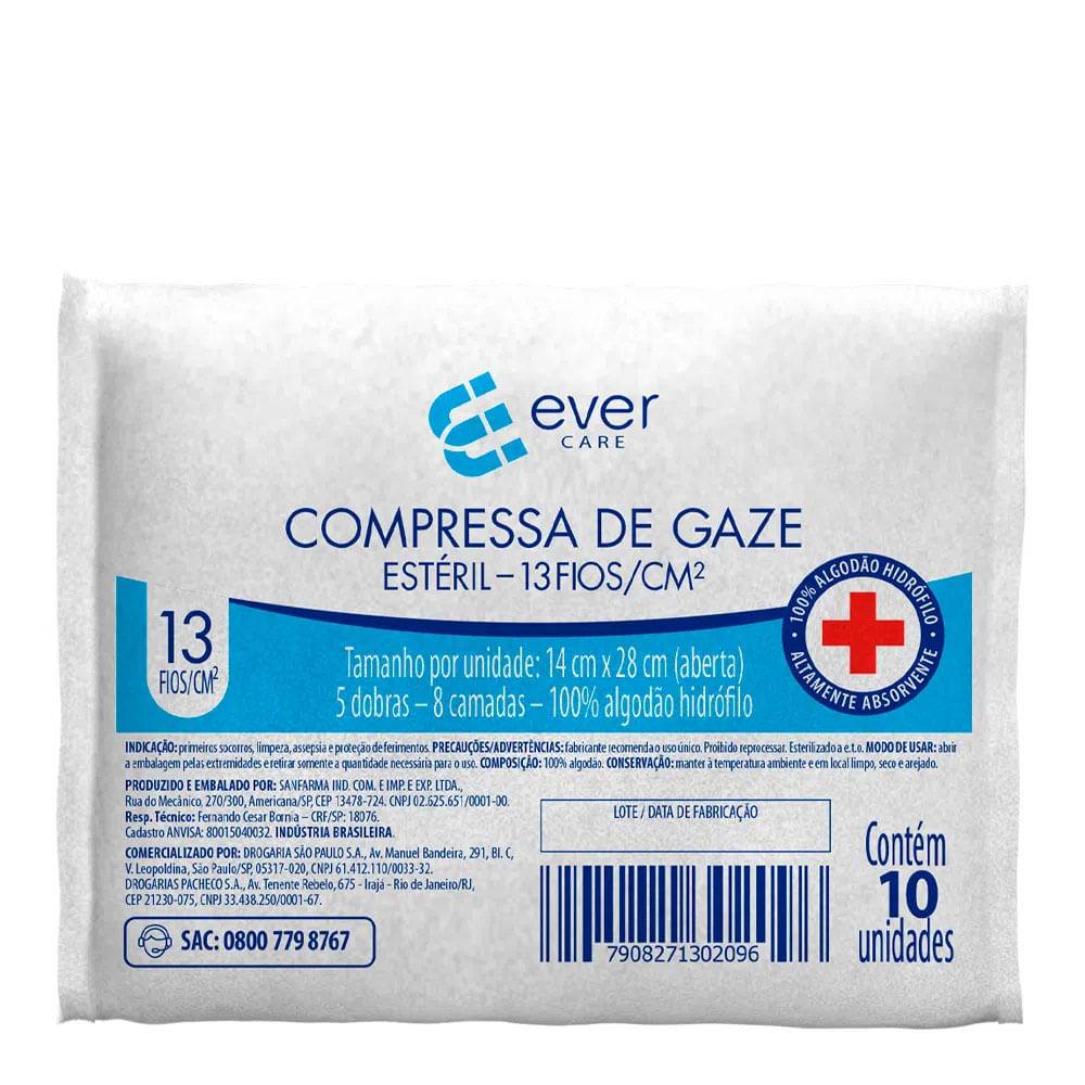 Ever Care · Compressa de gaze estéril 13 fios (10 un)