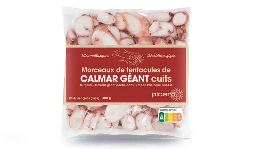 Morceaux de calmar géants cuits