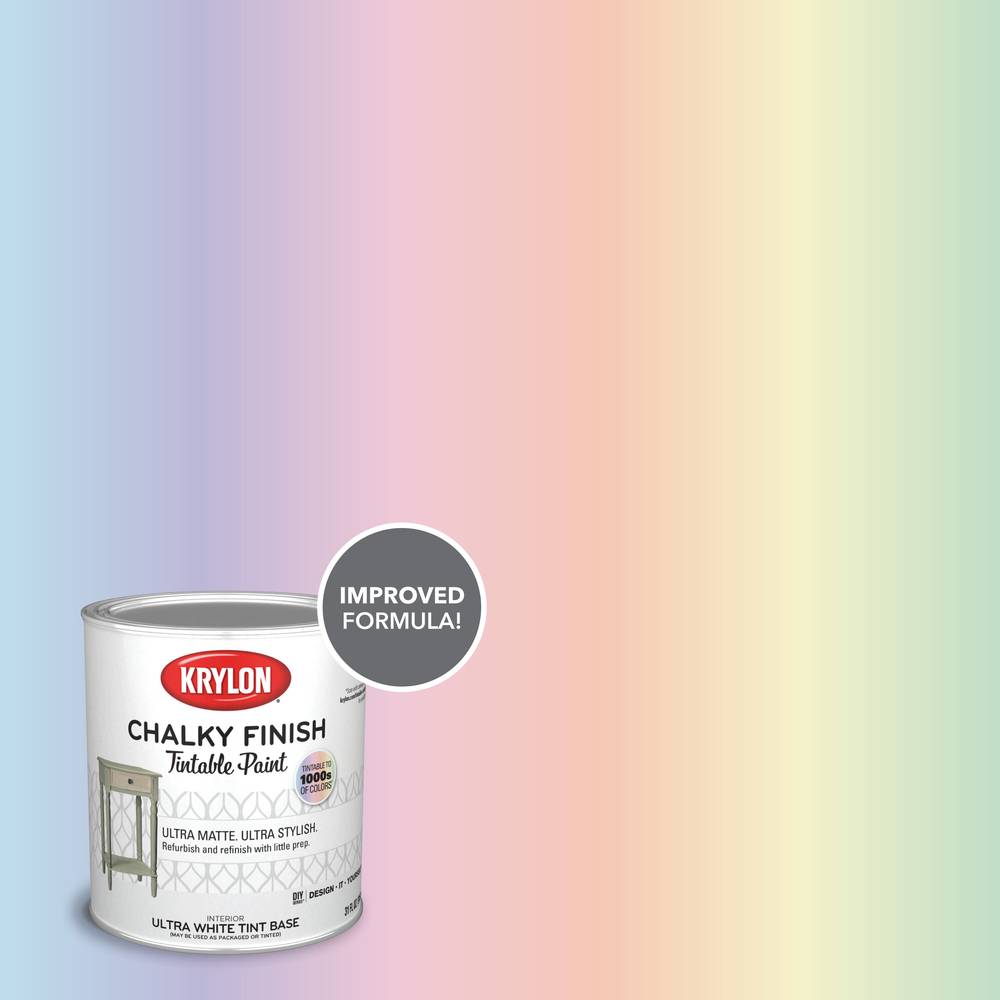 Krylon Ultra White Water-based Tintable Chalky Paint (1-quart) | K04201108-14