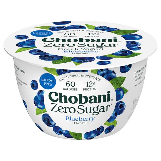 Chobani Zero Sugar Blueberry Flavor Yogurt