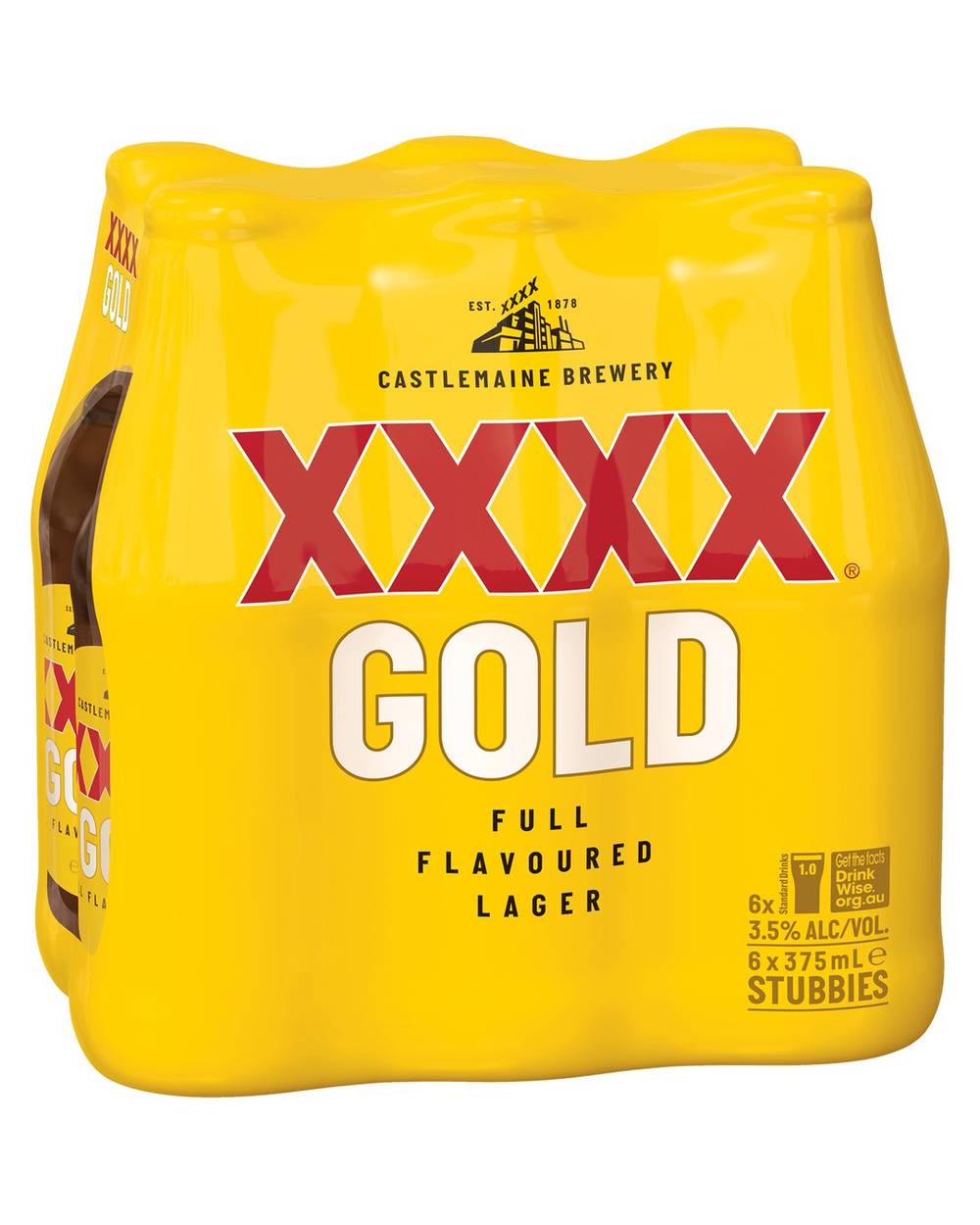 XXXX Gold Bottles 6x375mL