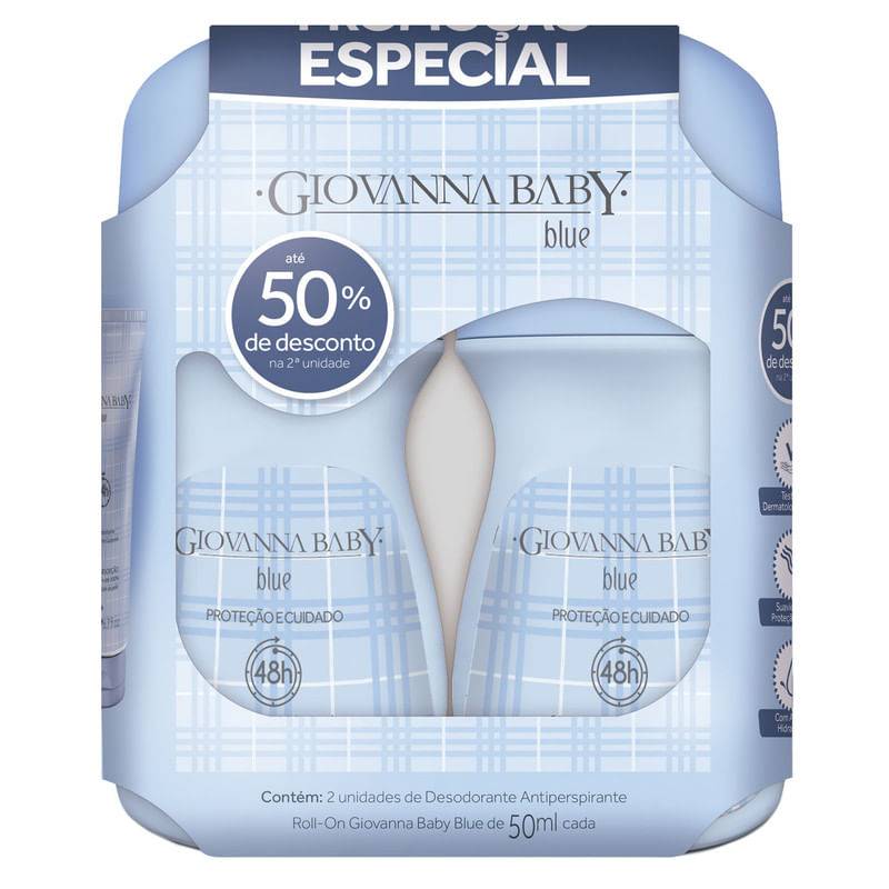 Giovanna baby kit desodorante roll-on suavidade blue (2x50ml)