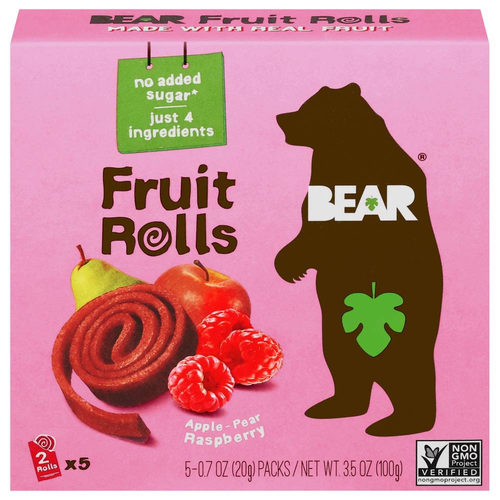 BEAR Apple-Pear Raspberry Fruit Rolls (5 ct)