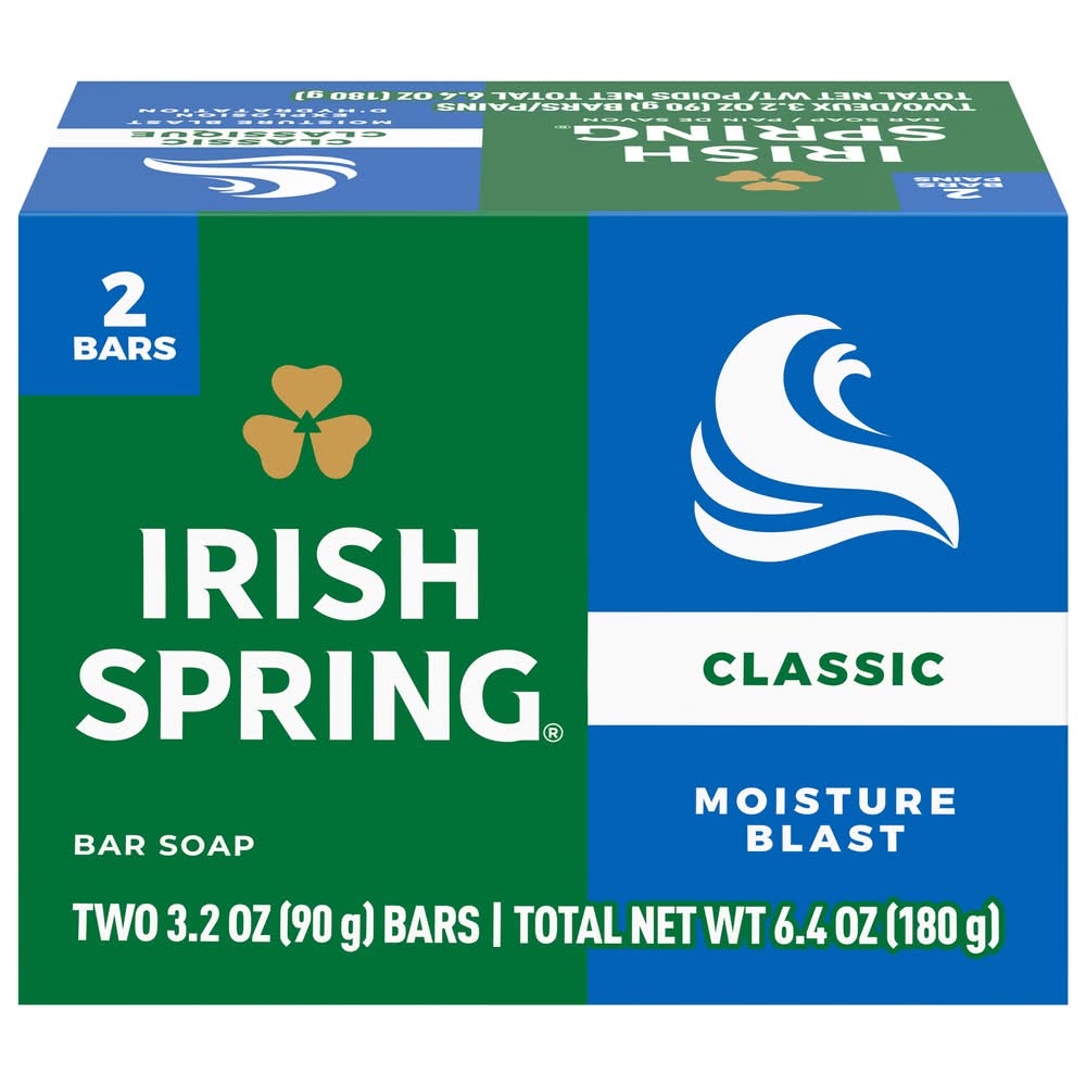 Irish Spring Moisture Blast Deodorant Soap (6.4 oz)