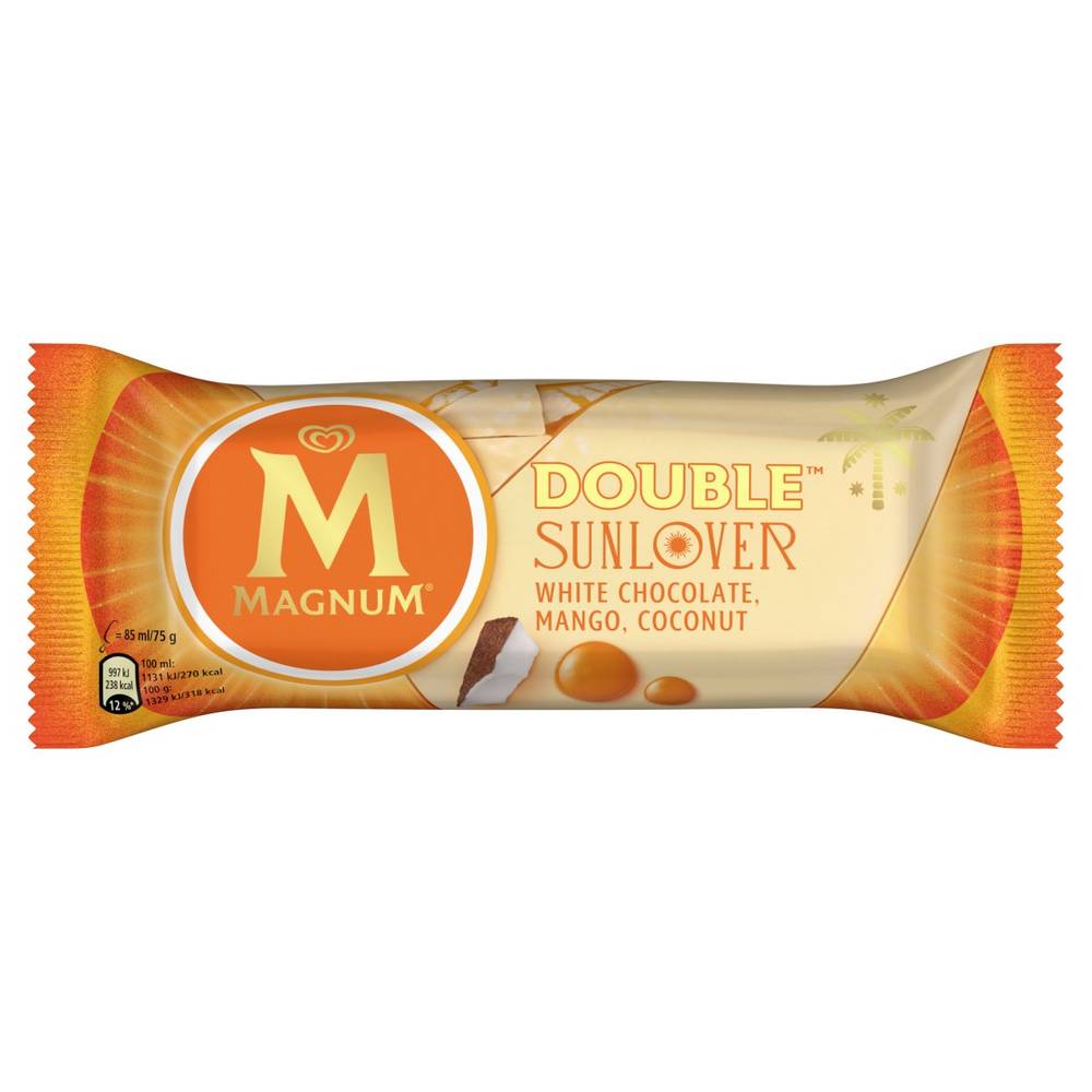 Magnum Double Sunlover White Chocolate Mango & Coconut Ice Cream (85ml)