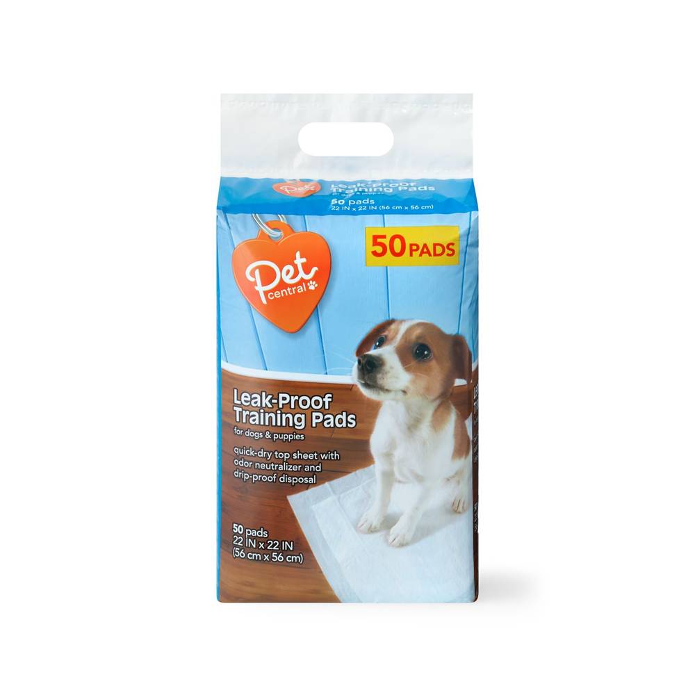 Pet Central Leak Proof Training Pads, 22 X 22 In, 50 Ct