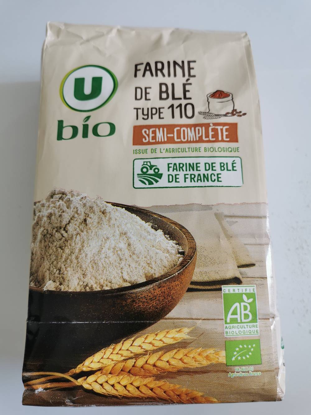 Les Produits U - Farine de blé type 110 semi complète bio