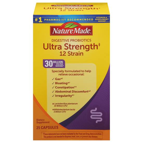 Nature Made Ultra Strength 12 Strain Digestive Probiotics (25 ct)