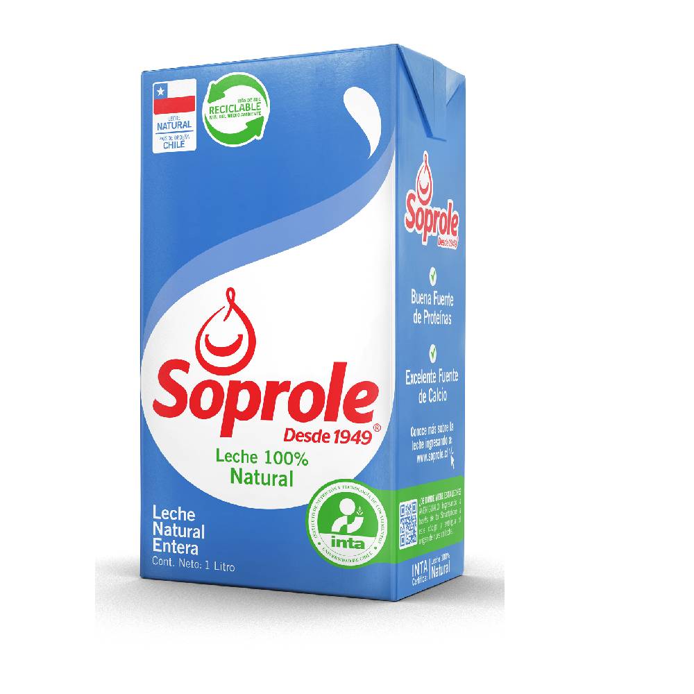 Soprole leche natural entera (1 l)