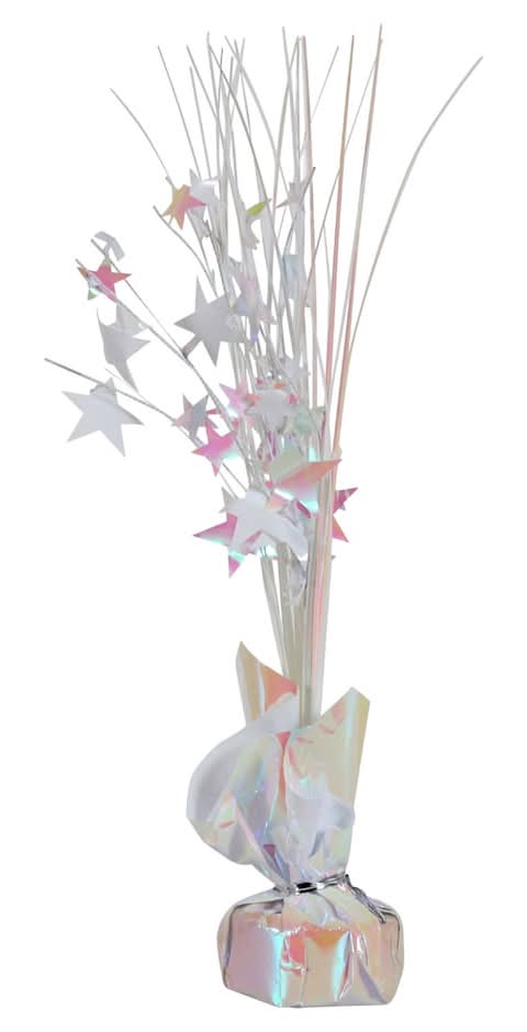 Iridescent Star Centerpiece, 13 in, White