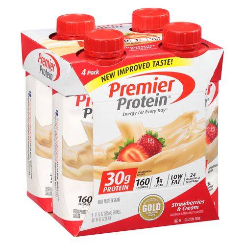 Premier Protein Shakes Strawberries & Cream - 11.0 oz x 4 pack